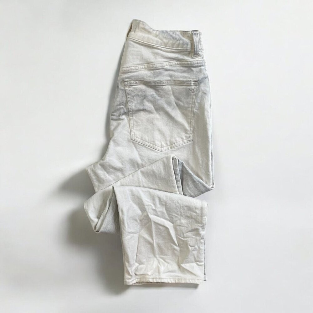 Madewell Curvy 90s Straight Jeans Distressed Womens 28 White Denim Grunge‎ Retro